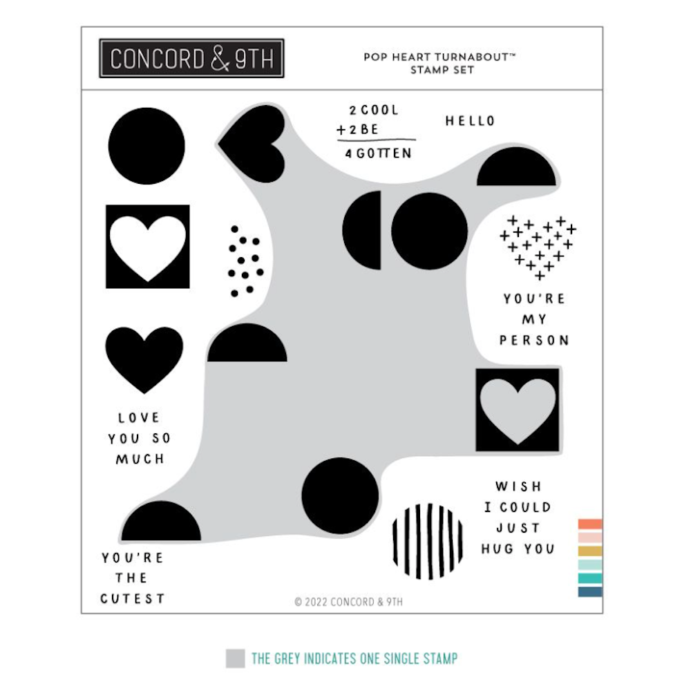 Concord & 9th Pop Heart Turnabout Stamp Set 11966