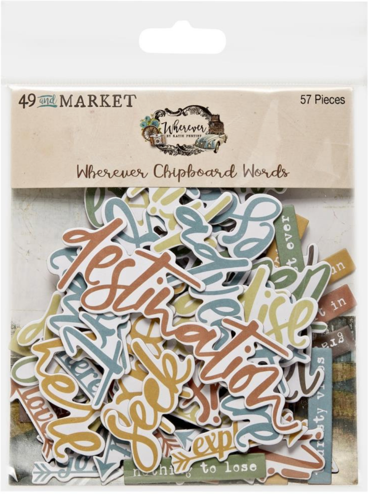 49 and Market Wherever Chipboard Word Set whe-26139