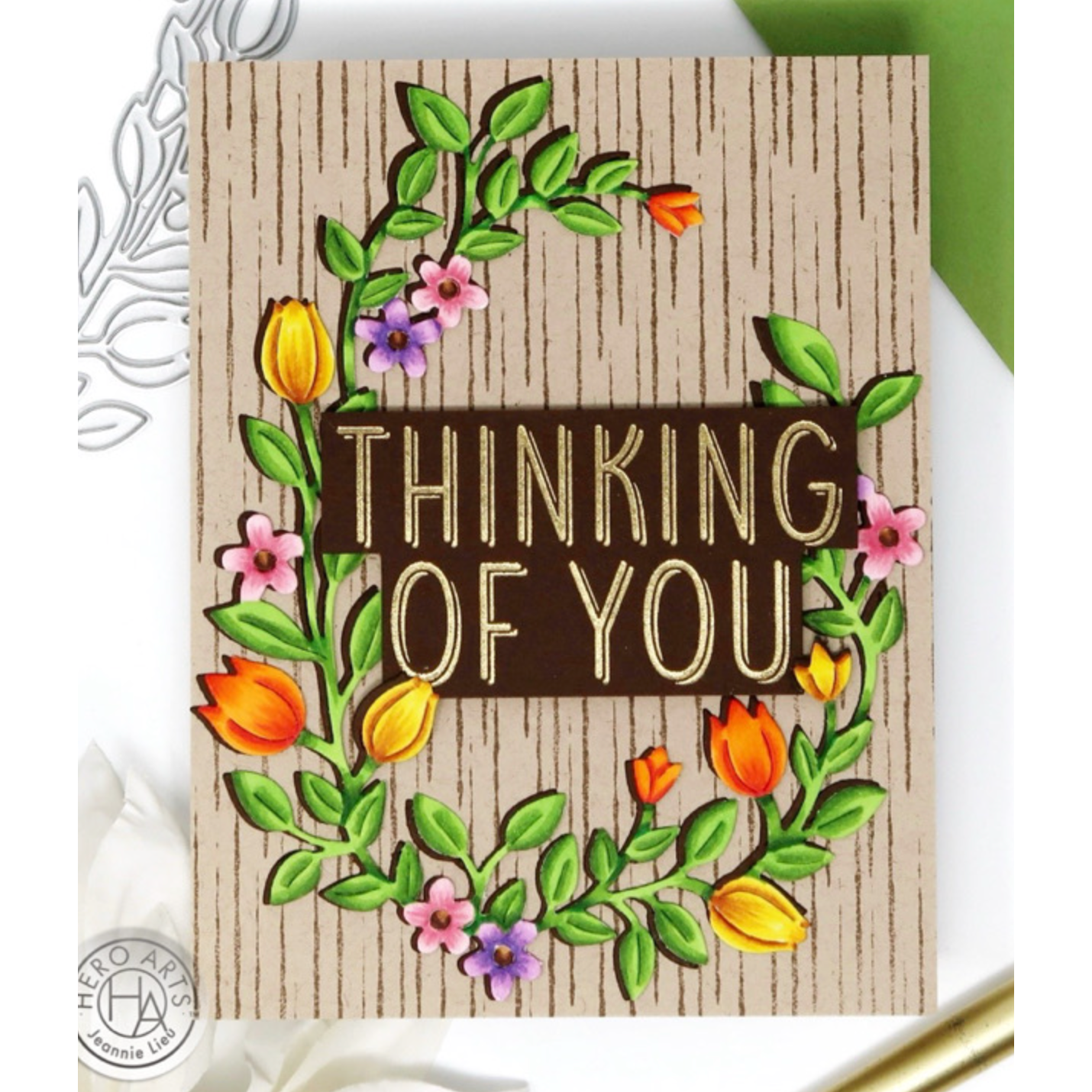 Hero Arts Fancy Cuts Die Floral Wreath df178 thinking of you