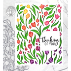 Hero Arts Color Layering Tulip Pattern Stencils sa262 thinking of you
