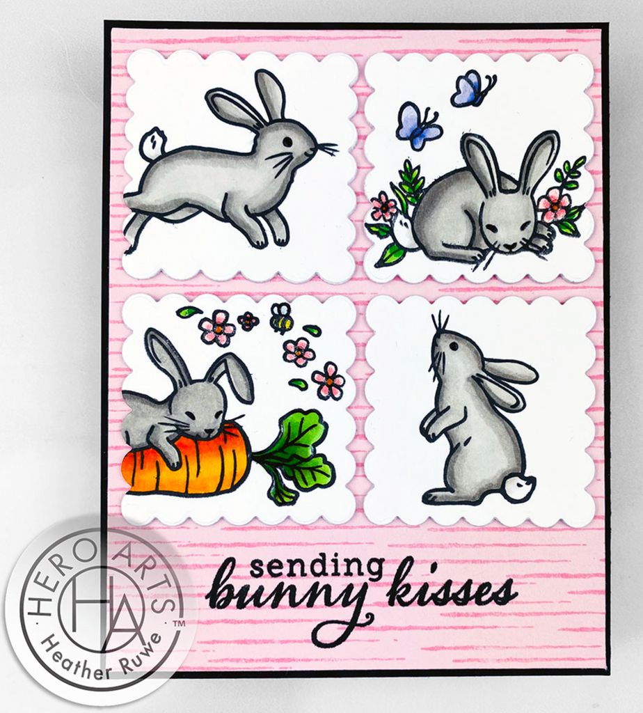 Hero Arts Spring Bunny Clear Stamp and Die Set sb388 bunnies
