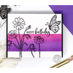 Hero Arts Wild Flowerss Clear Stamp and Die Set sb391 happy birthdya