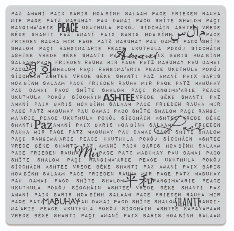 Hero Arts Cling Stamp Words of Peace Bold Prints cg934