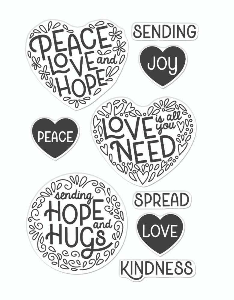 Hero Arts Clear Stamps Peace and Love cm757