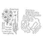 Hero Arts Cosmos and Lavender Clear Stamp and Die Set sb399