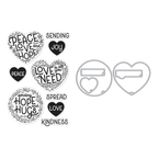 Hero Arts Peace and Love Clear Stamp and Die Set sb400