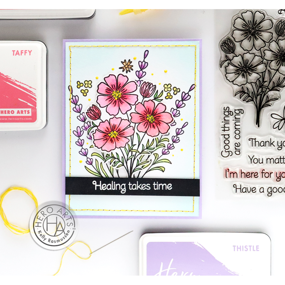 Hero Arts Clear Stamps Cosmos and Lavender cm756 healing