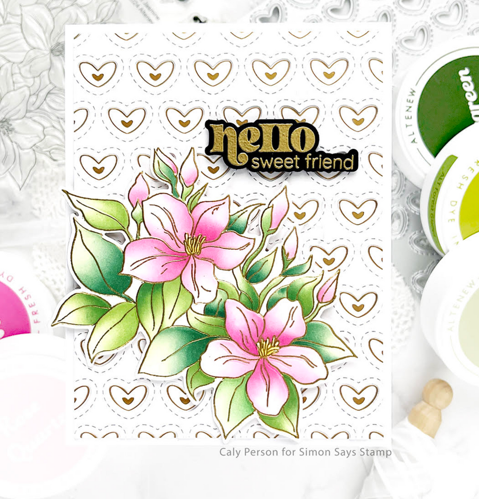 Altenew Sweet Jasmine Clear Stamps alt8833 pink flower | color-code:ALT01
