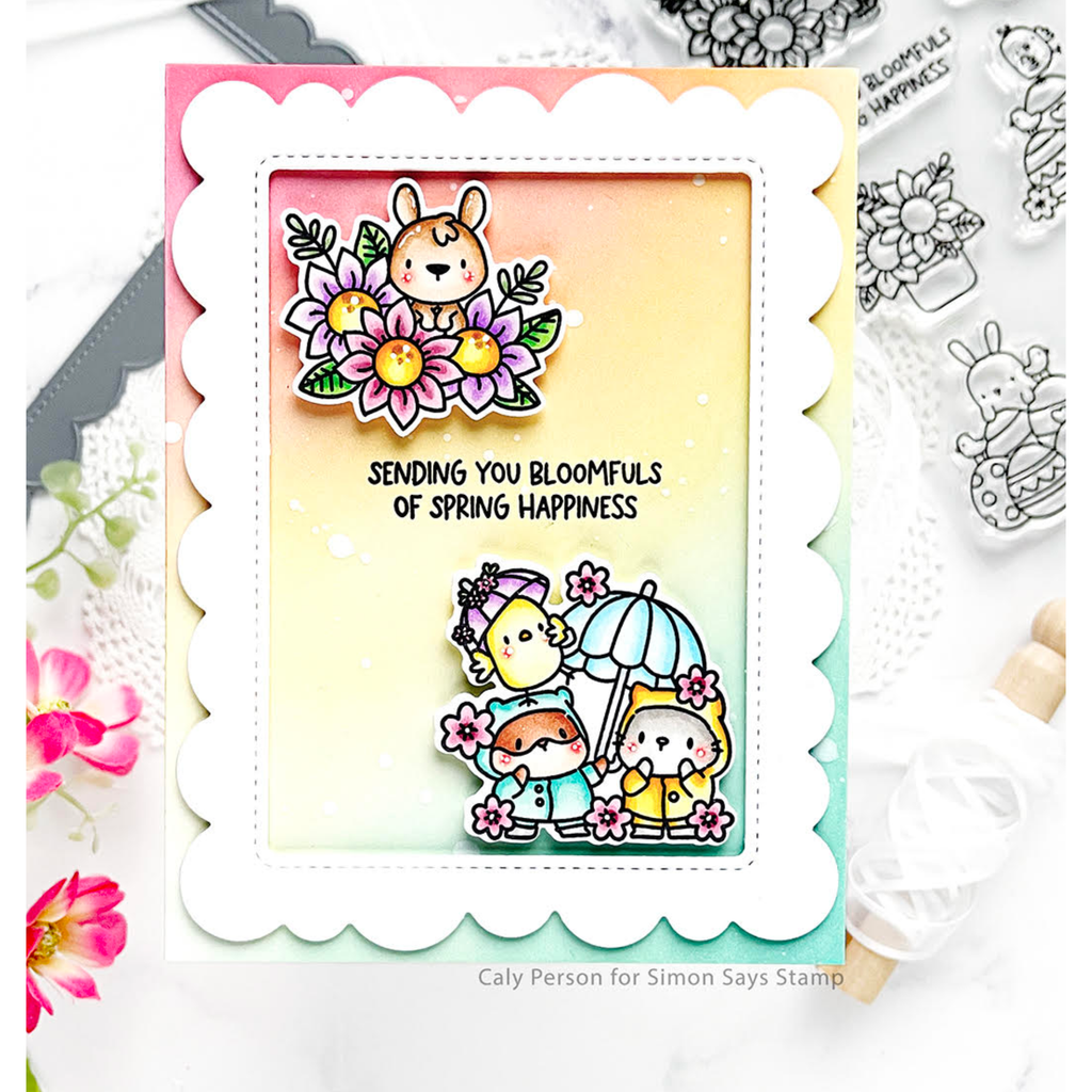 Mama Elephant Clear Stamps Deliver Spring Happiness rainbow | color-code:ALT01