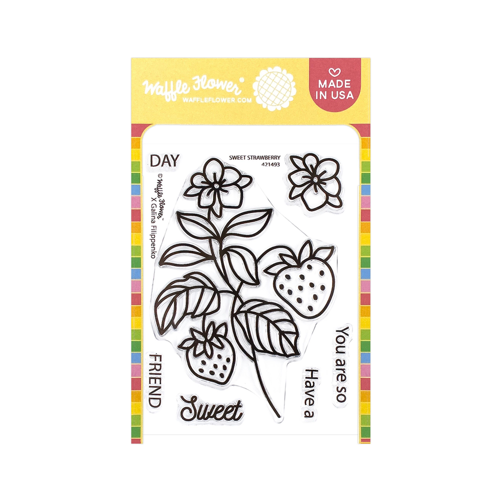 Waffle Flower Sweet Strawberry Clear Stamps 421493