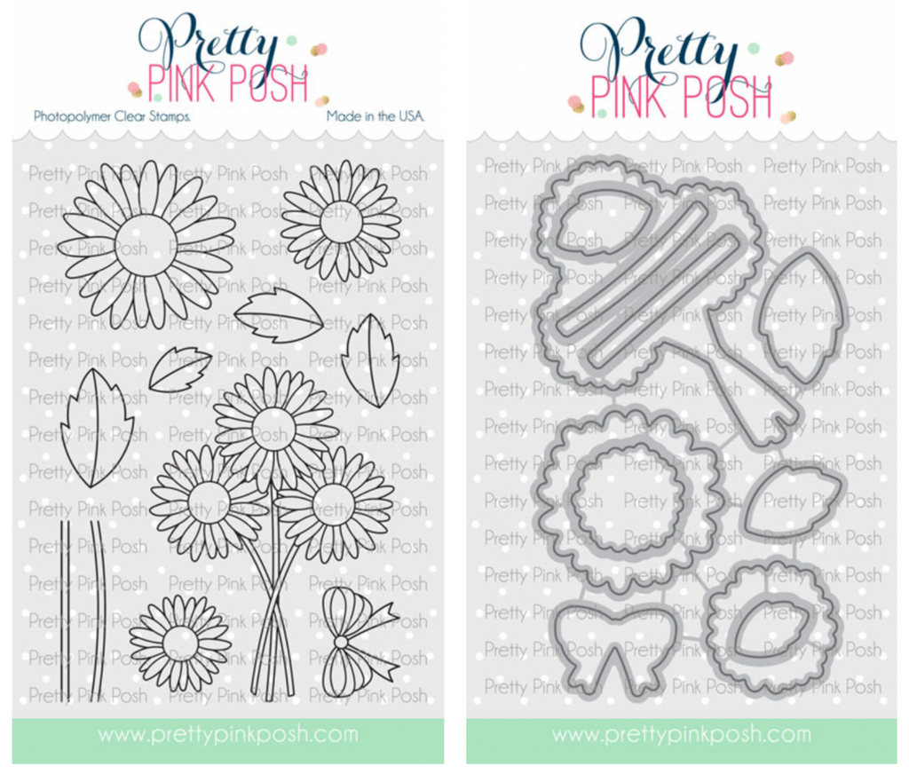 Pretty Pink Posh Daisies Clear Stamp and Die Set