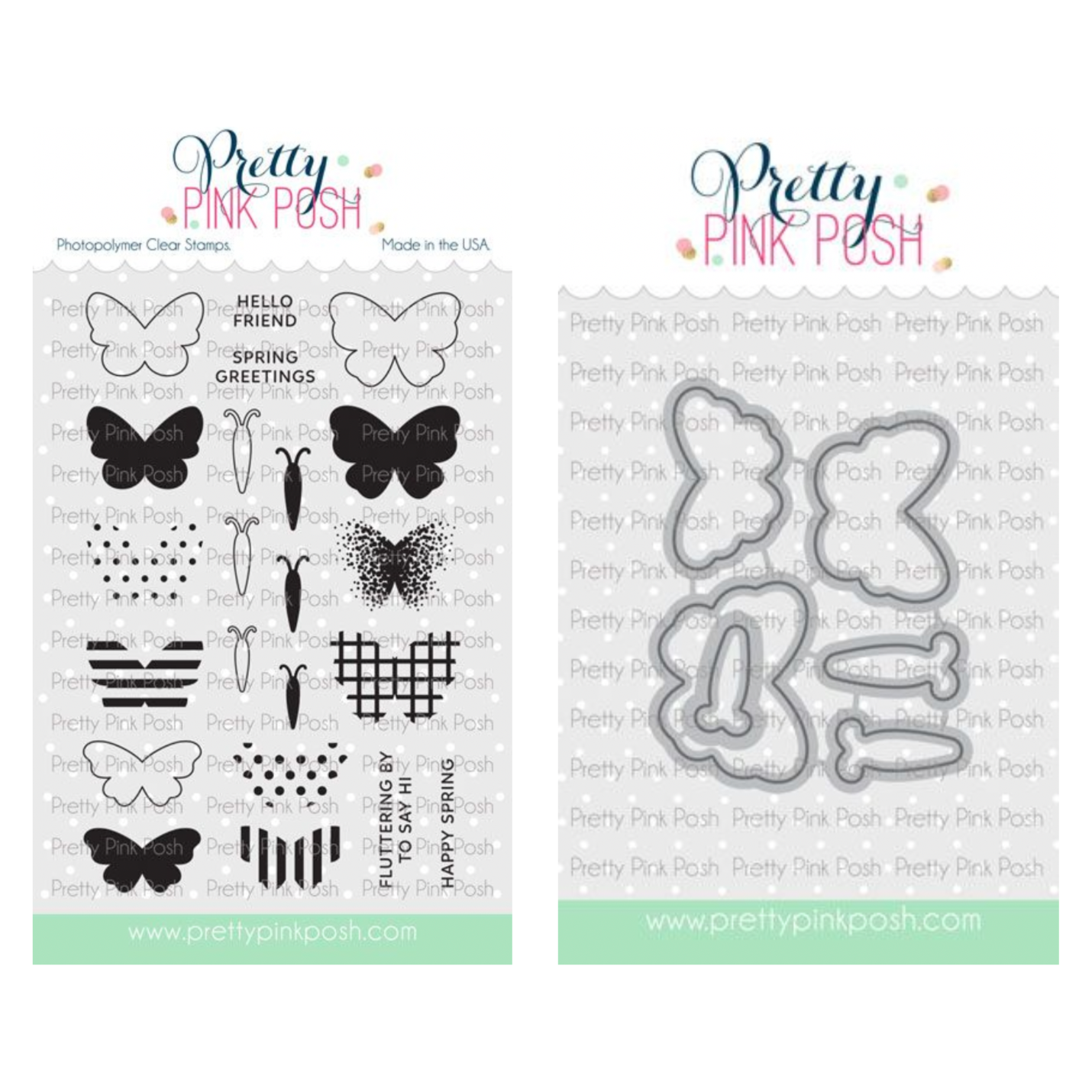 Pretty Pink Posh Decorative Butterflies Clear Stamp and Die Set