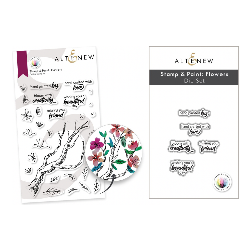 Altenew Paint and Stamp Flowers Clear Stamp and Die Set