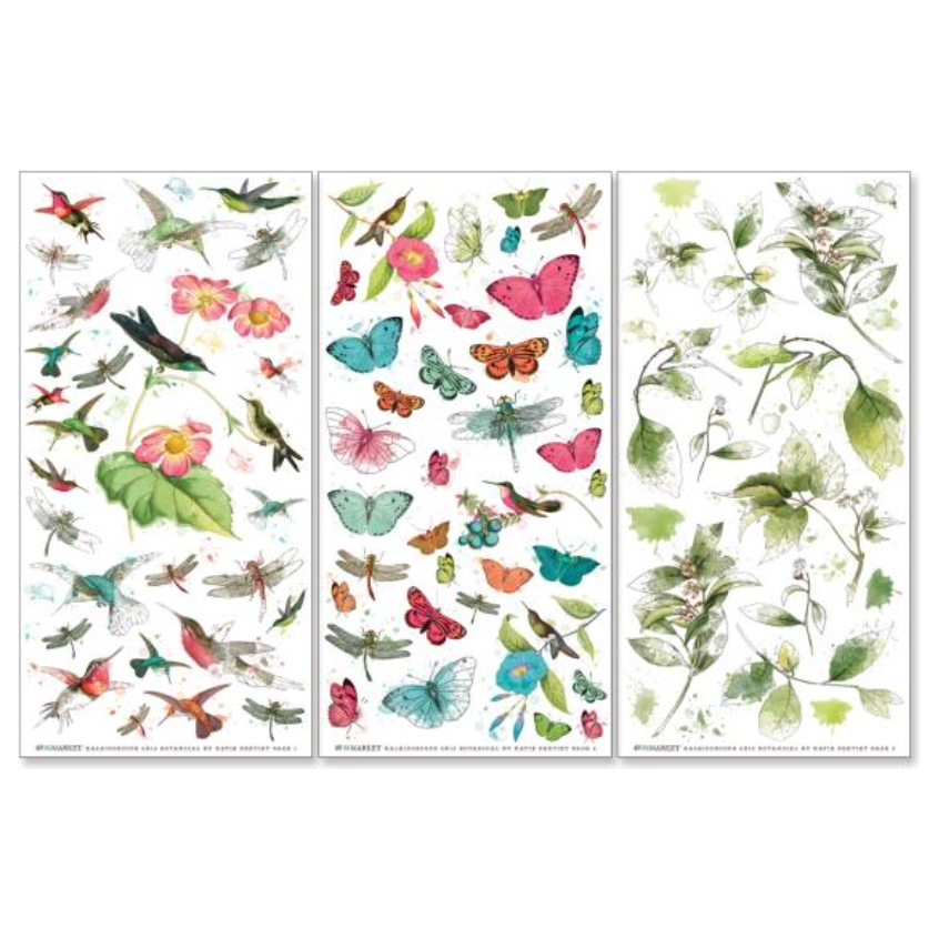 49 and Market Kaleidoscope Botanical Rub On Transfer Set kal-27198 product image