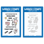 Whimsy Stamps Barn Yard Clear Stamps and No Fuss Mask Set