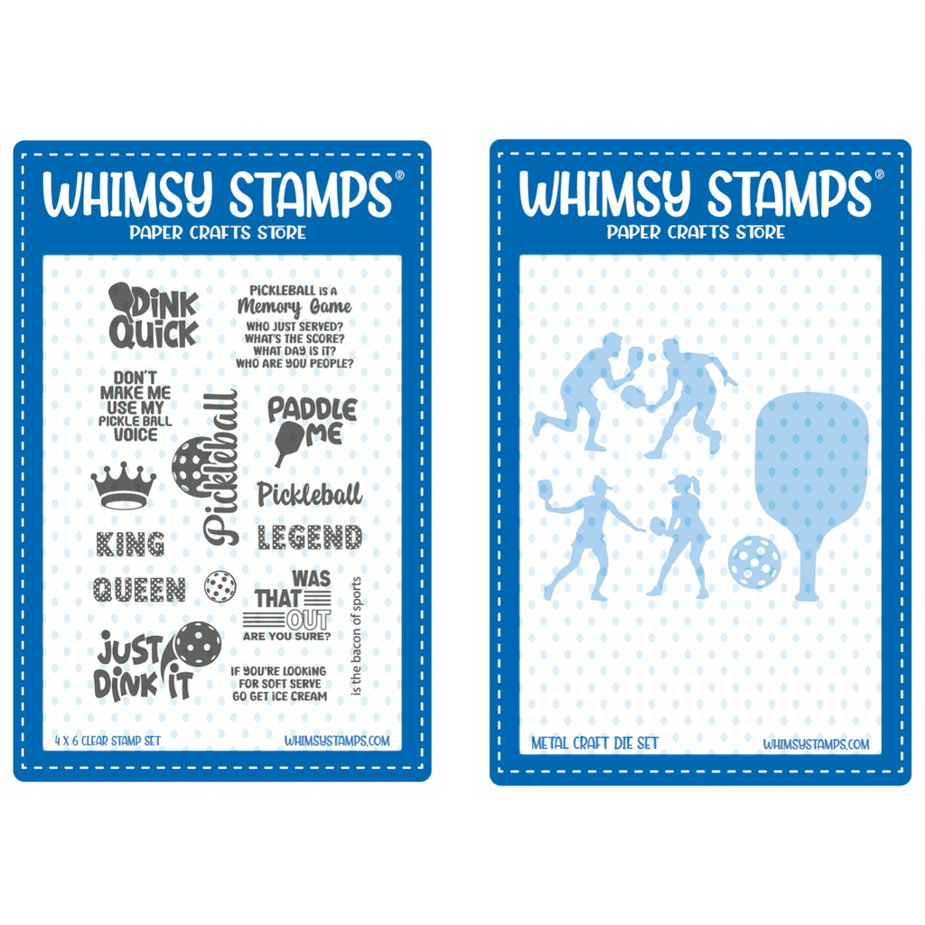 Whimsy Stamps Pickleball Clear Stamp and Die Set