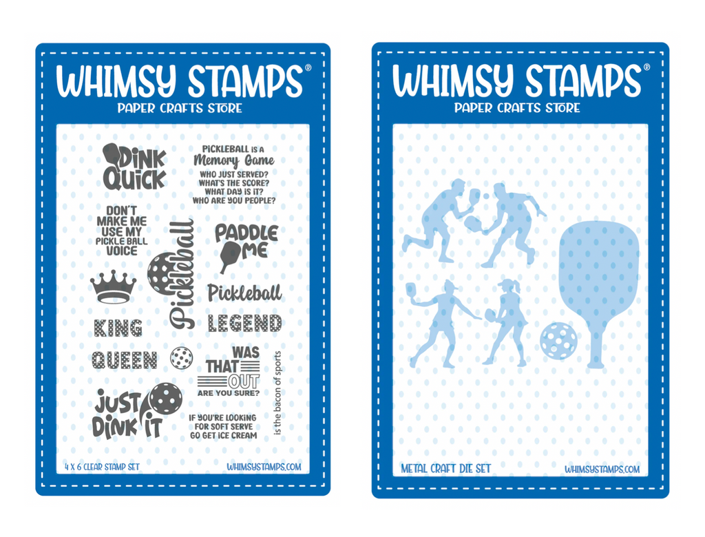 Whimsy Stamps Pickleball Clear Stamp and Die Set