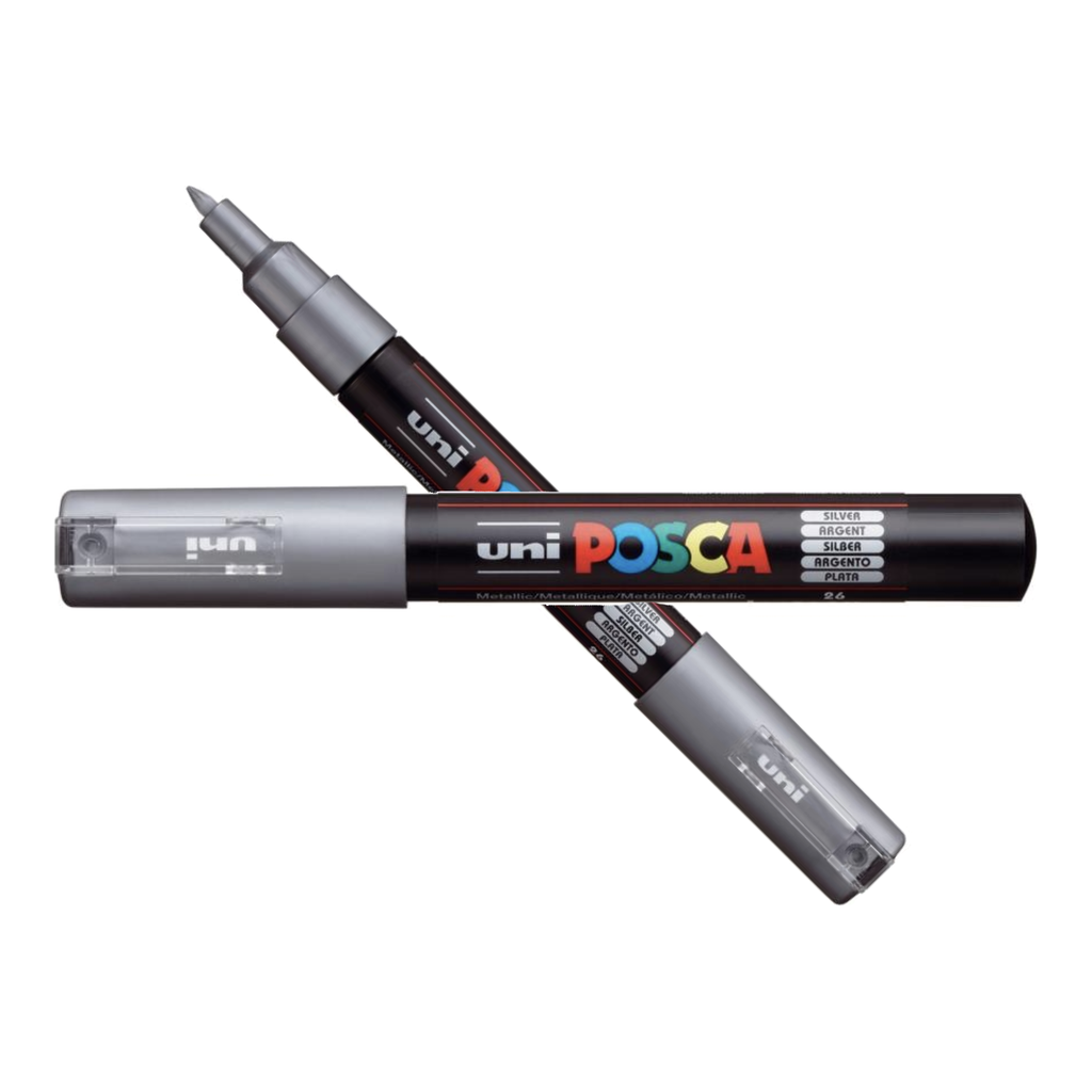 Uni POSCA Silver Extra Fine Bullet Tip Paint Marker pc-1ms