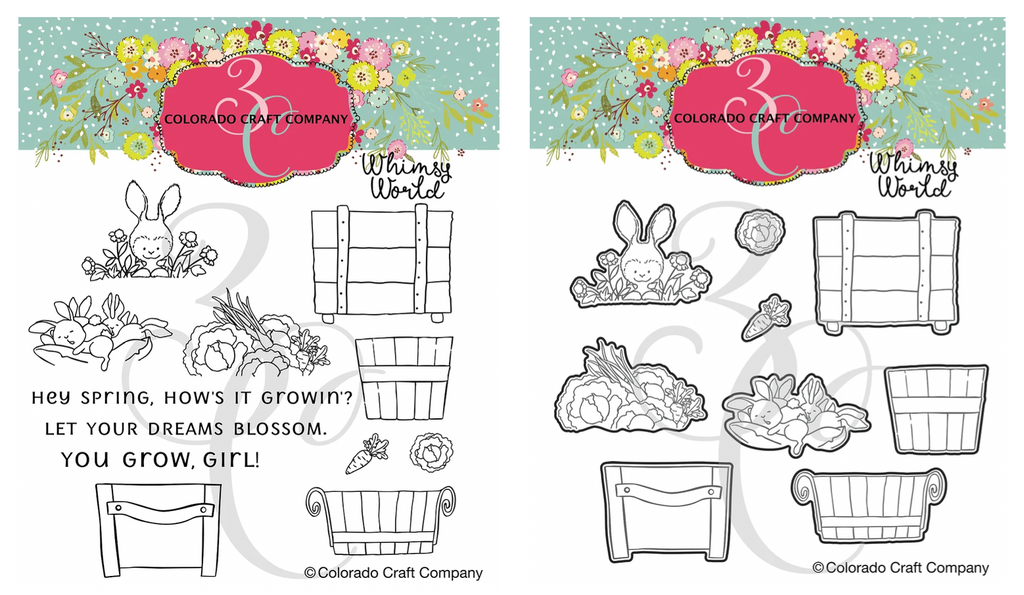 Colorado Craft Company Whimsy World Dreams Blossom Clear Stamp and Die Set