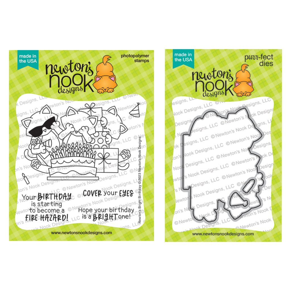 Newton's Nook Designs Newton's Bright Birthday Clear Stamp and Die Set