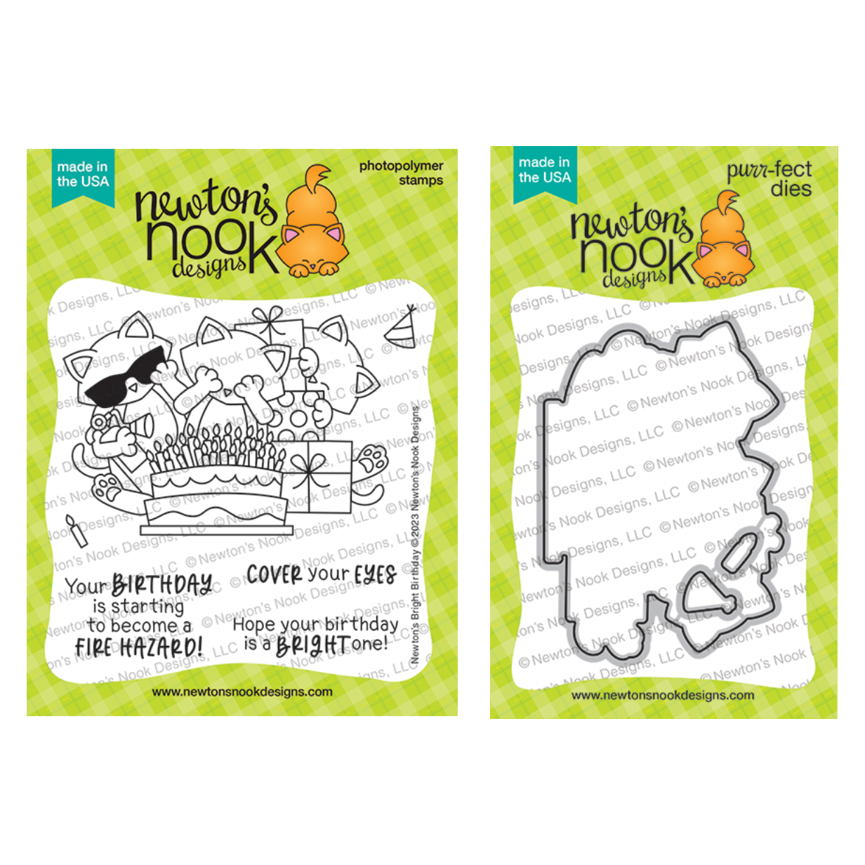 Newton's Nook Designs Newton's Bright Birthday Clear Stamp and Die Set