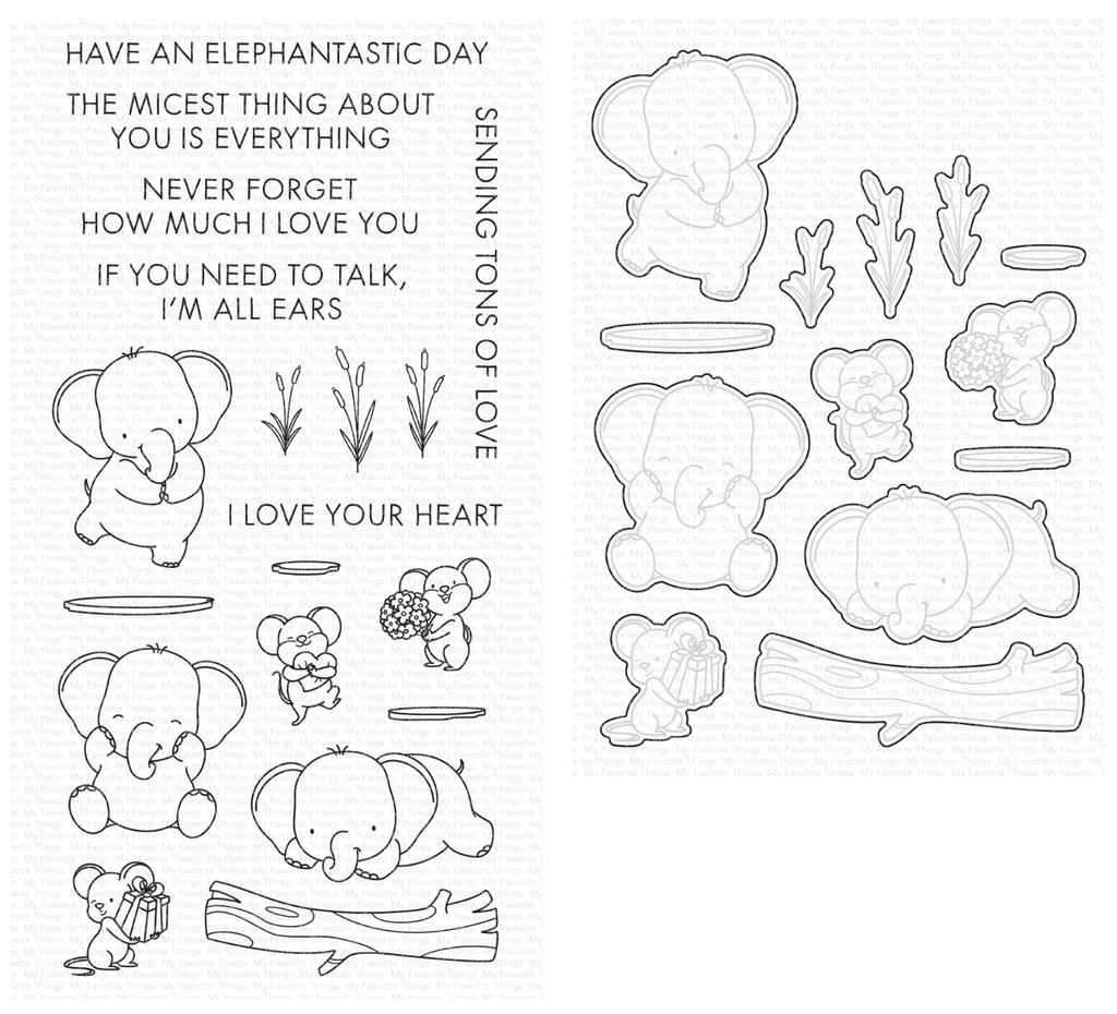My Favorite Things Ear for You Clear Stamps and Dies Set