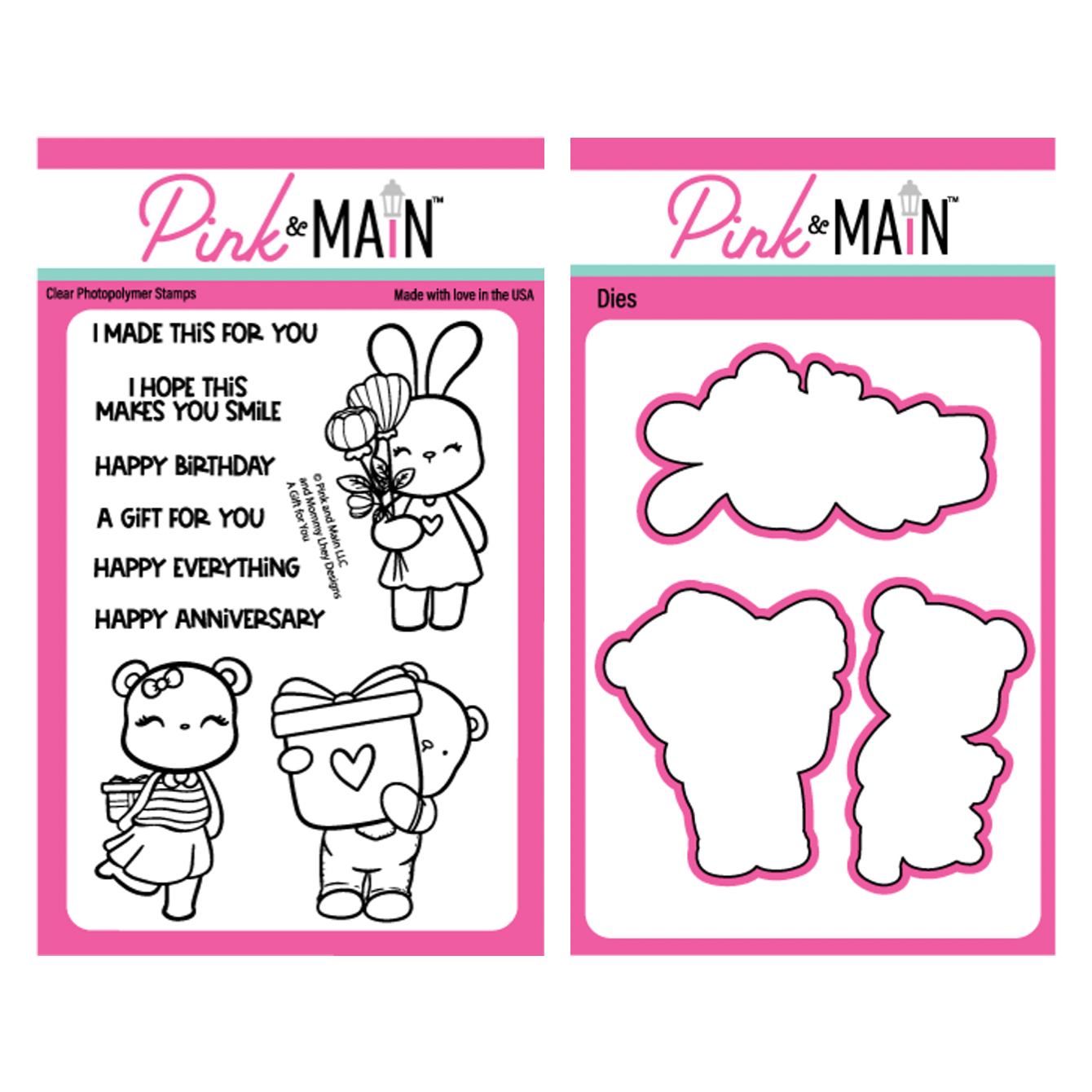 Pink and Main A Gift For You Clear Stamp and Die Set