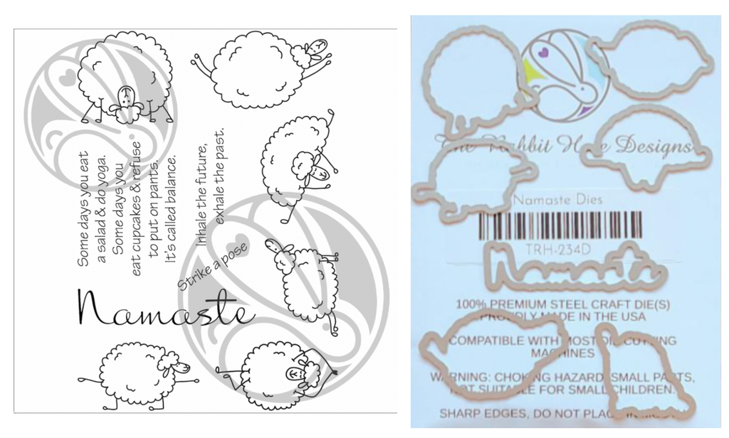 The Rabbit Hole Designs Namaste Clear Stamp and Die Set