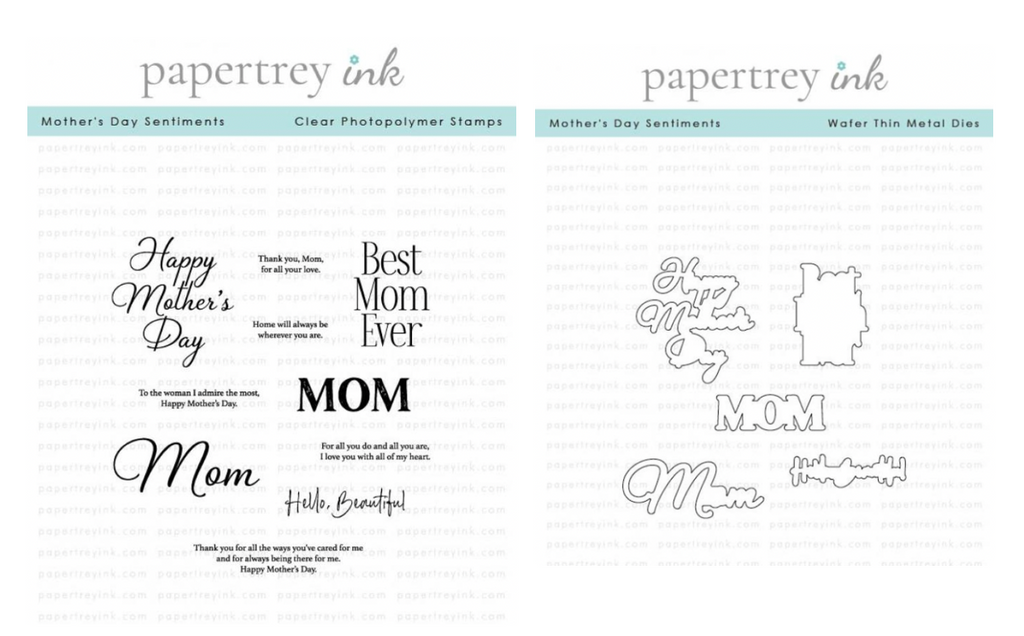 Papertrey Ink Mother's Day Sentiments Clear Stamp and Die Set