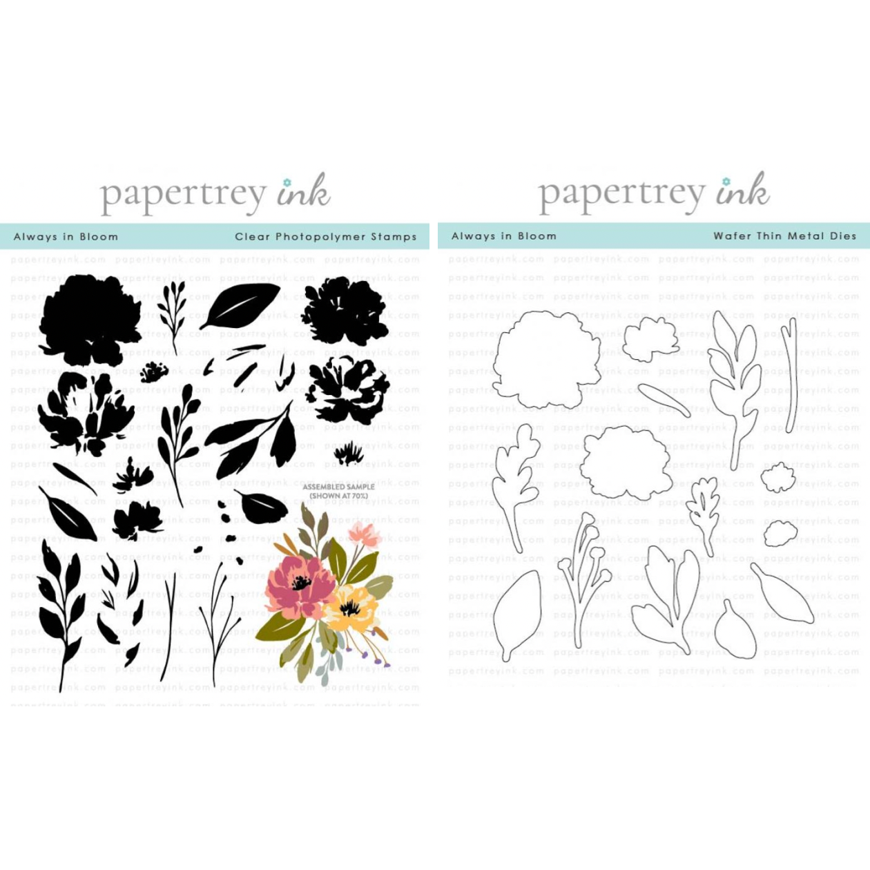 Papertrey Ink Always in Bloom Clear Stamp and Die Set