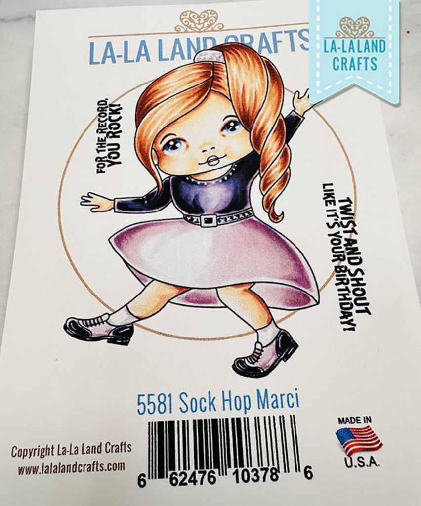 La-La Land Crafts Sock Hop Marci Cling Stamp 5581