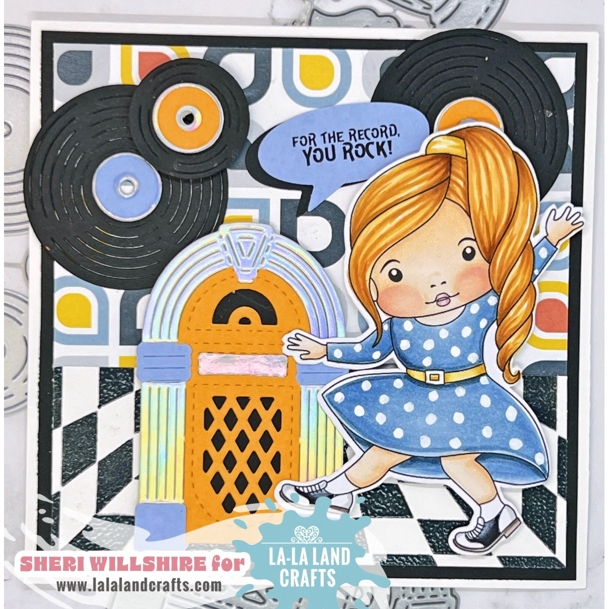 La-La Land Crafts Sock Hop Marci Cling Stamp 5581 it's a party