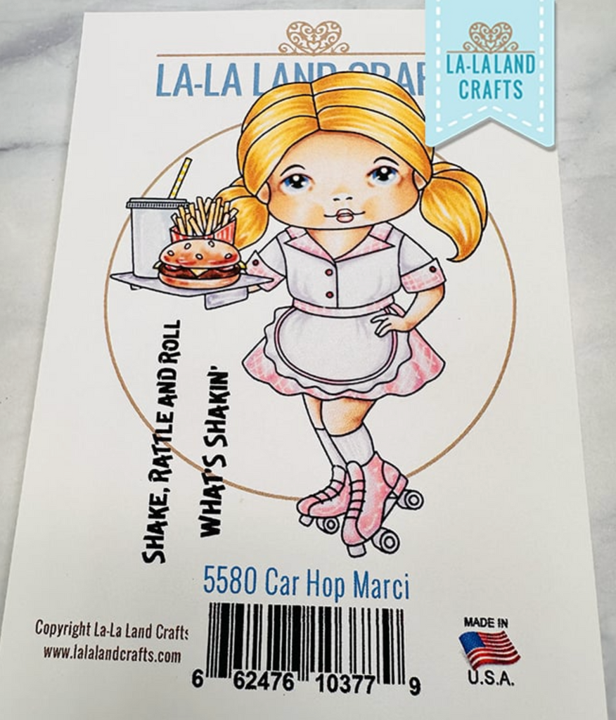 La-La Land Crafts Car Hop Marci Cling Stamp 5580