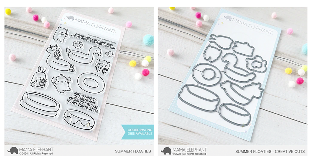 Mama Elephant Summer Floaties Clear Stamp and Die Set