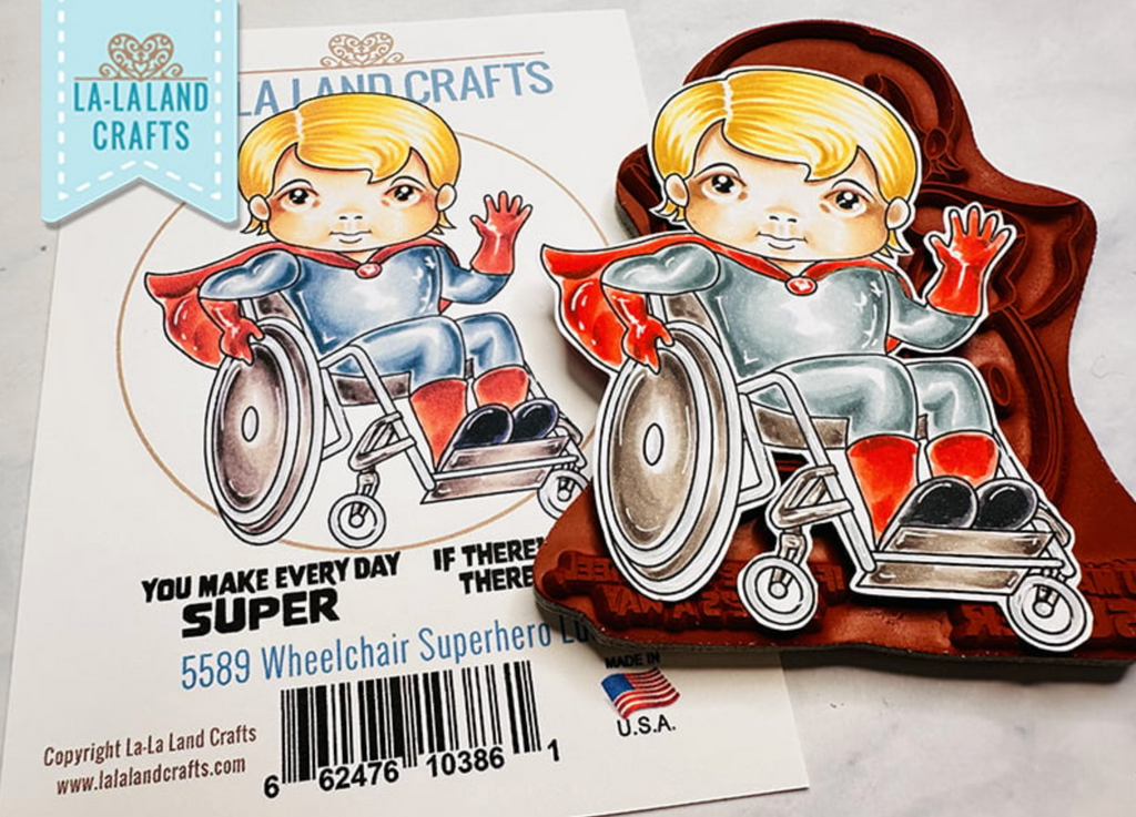 La-La Land Crafts Wheelchair Superhero Luka Cling Stamp 5589 product image