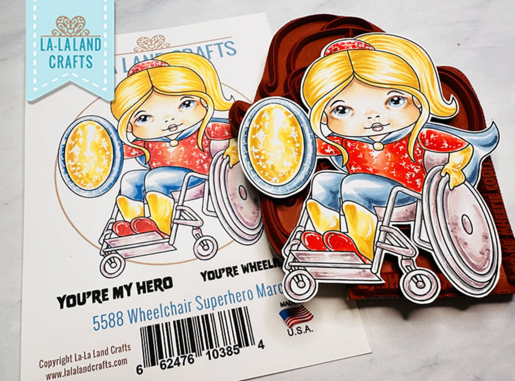La-La Land Crafts Wheelchair Superhero Marci Cling Stamp 5588 product image