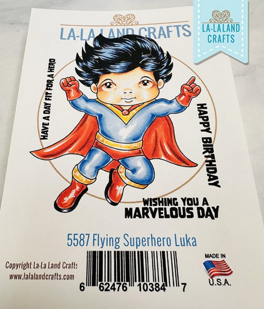 La-La Land Crafts Flying Superhero Luka Cling Stamp 5587