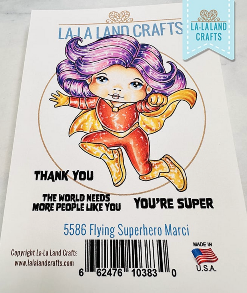 La-La Land Crafts Flying Superhero Marci Cling Stamp 5586