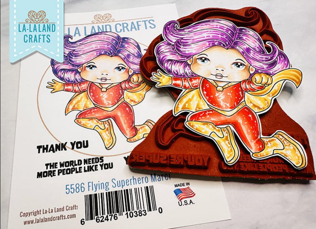 La-La Land Crafts Flying Superhero Marci Cling Stamp 5586 product image