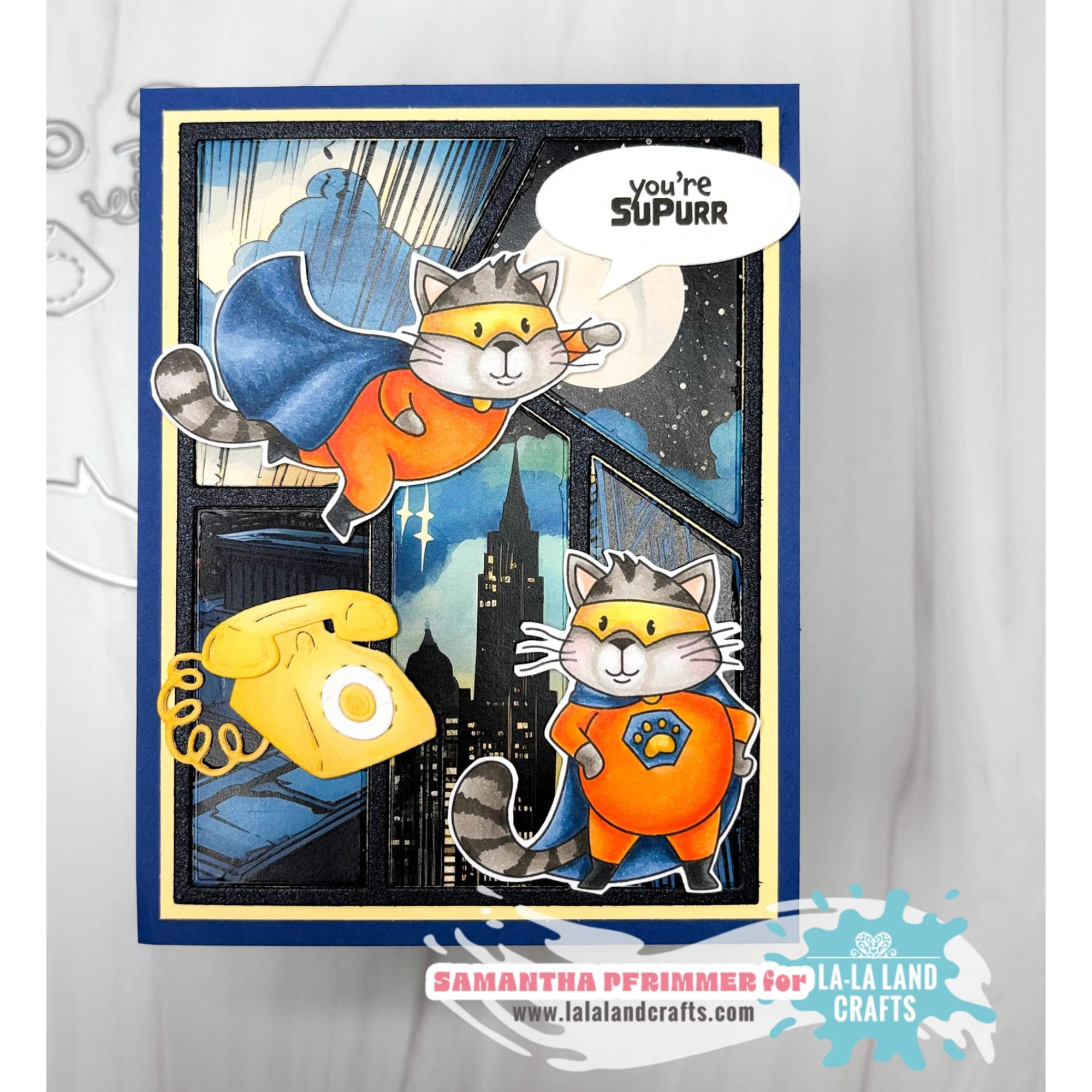 La-La Land Crafts Super Cat Clear Stamps cl153 supercat