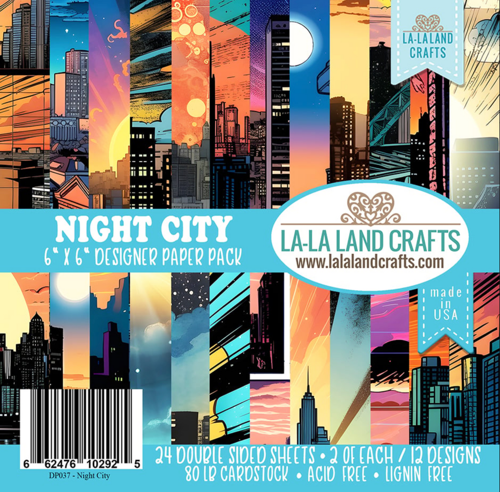 La-La Land Crafts Night City Paper Pack 6x6 inch Paper Pack dp037