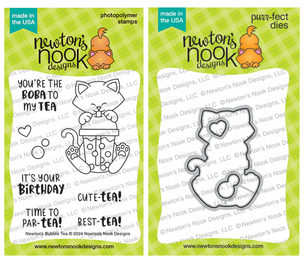 Newton's Nook Designs Newton's Bubble Tea Clear Stamp and Die Set