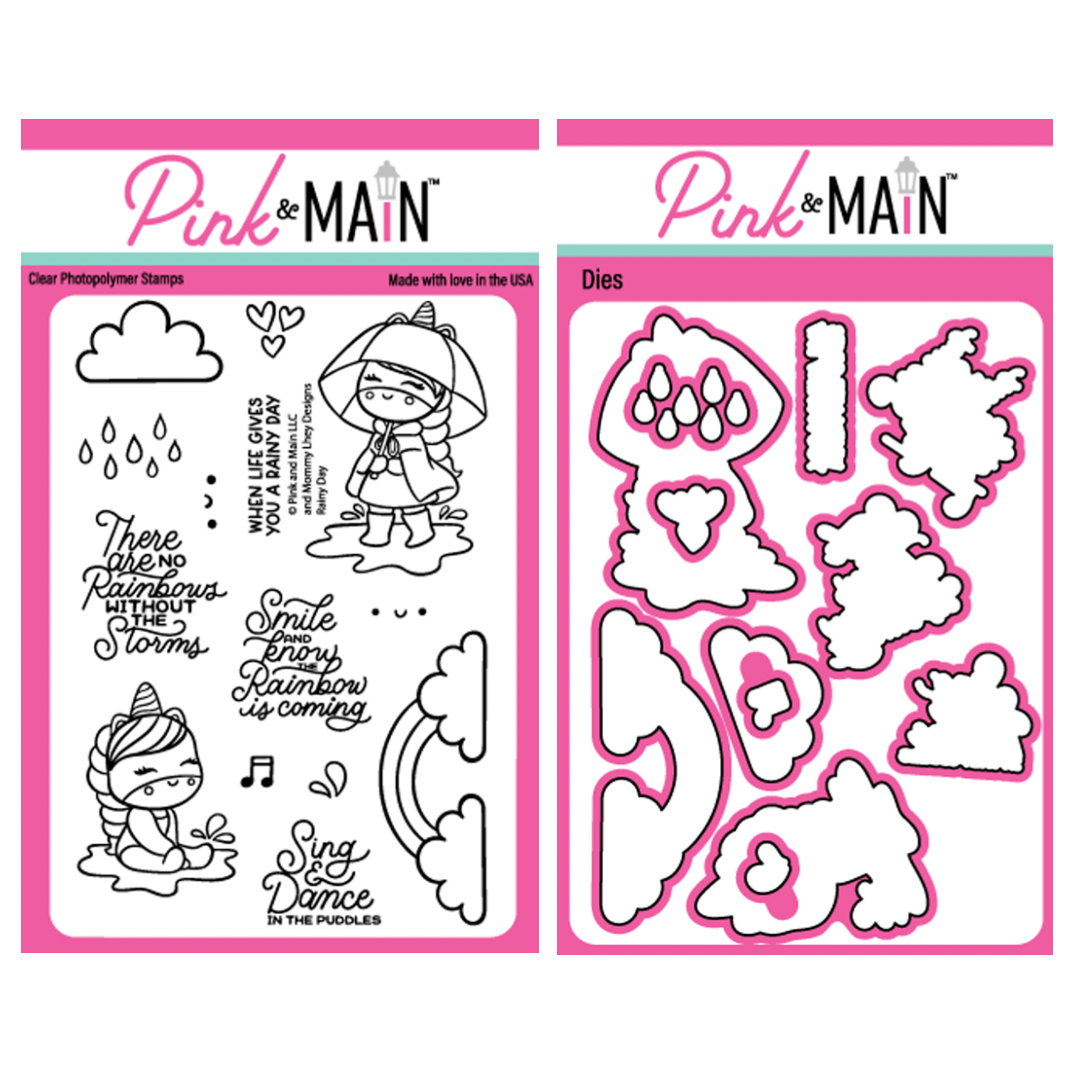 Pink and Main Rainy Days Clear Stamp and Die Set