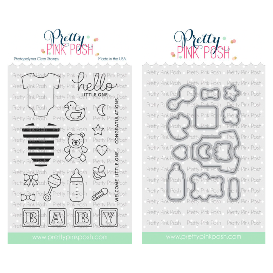 Pretty Pink Posh Baby Basics Clear Stamp and Die Set