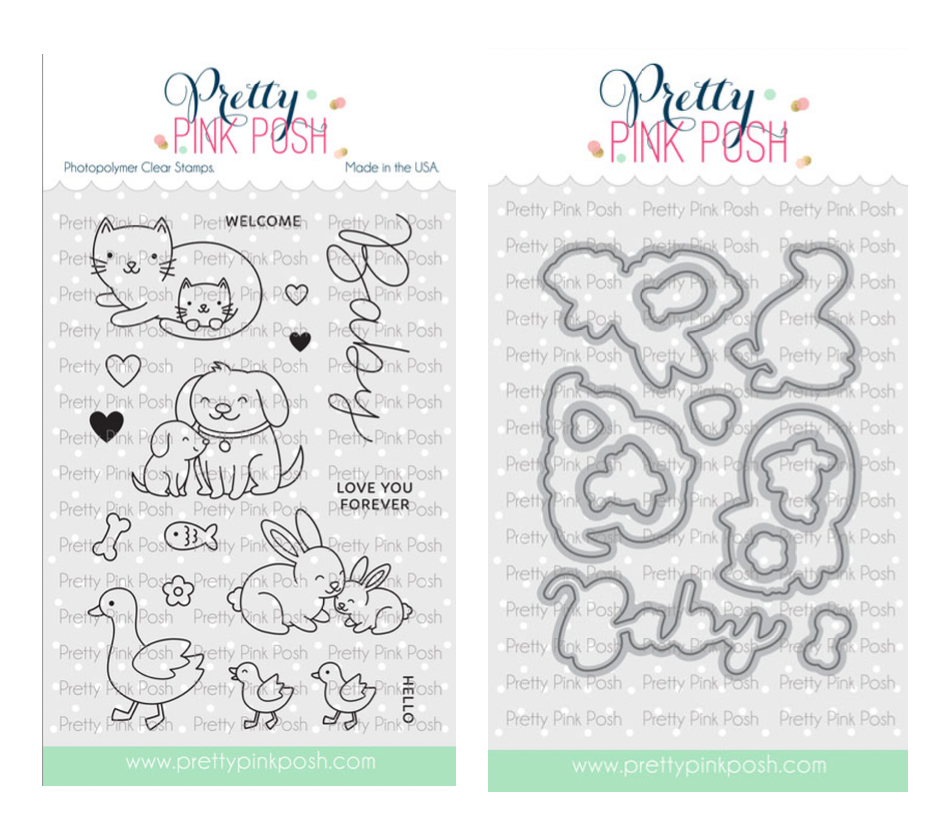 Pretty Pink Posh Baby Animals Clear Stamp and Die Set