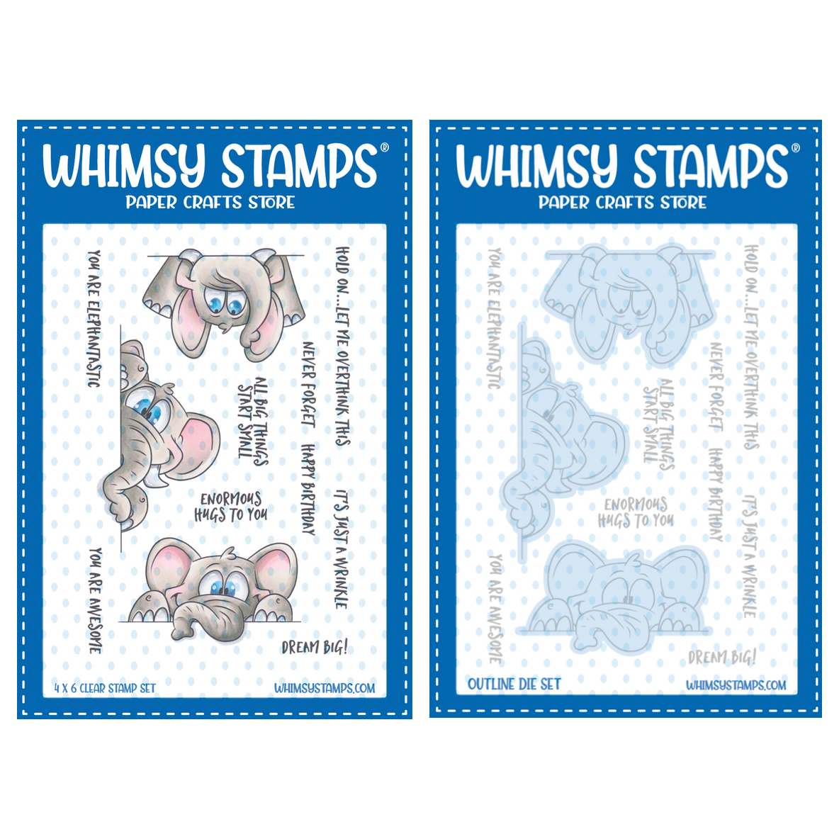 Whimsy Stamps Elephantastic Clear Stamp and Die Set