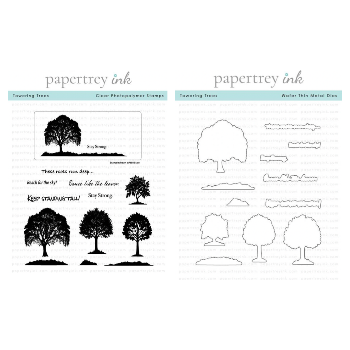 Papertrey Ink Towering Trees Clear Stamp and Die Set