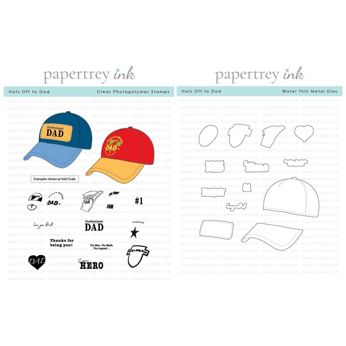 Papertrey Ink Hats Off to Dad Clear Stamp and Die Set