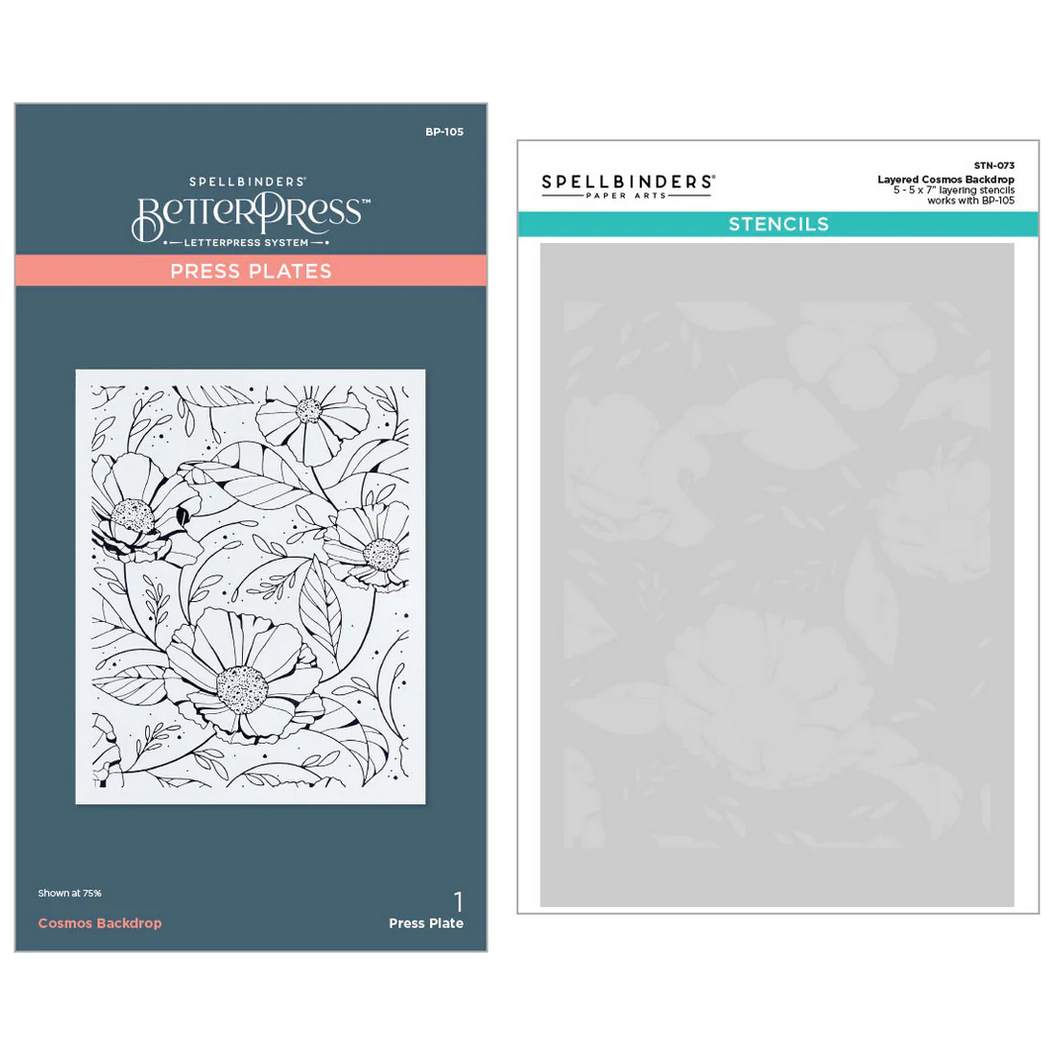 Spellbinders Cosmos Backdrop BetterPress and Stencil Set Spellbinders Cosmos Backdrop BetterPress and Stencil Set