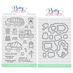 Pretty Pink Posh Utility Vehicles Clear Stamp and Die Set